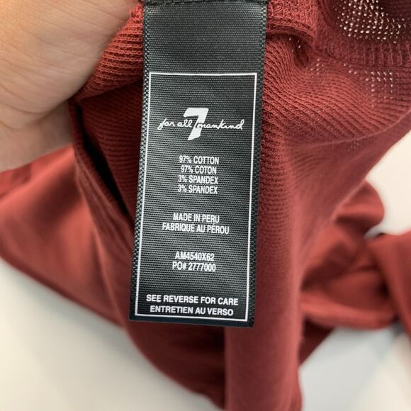 7 For All Mankind Henley Shirt Men S Small Slim Stretch Cotton Long Sleeve *READ - Picture 7 of 11